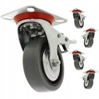 4x KOŁO KOŁA OBROTOWE Z HAMULCEM METALOWE SKRĘTNE JEZDNE 75 MM ZESTAW KÓŁ