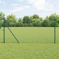 Ogrodzenie łańcuchowe Zielony 25 x 1,4 m Stal