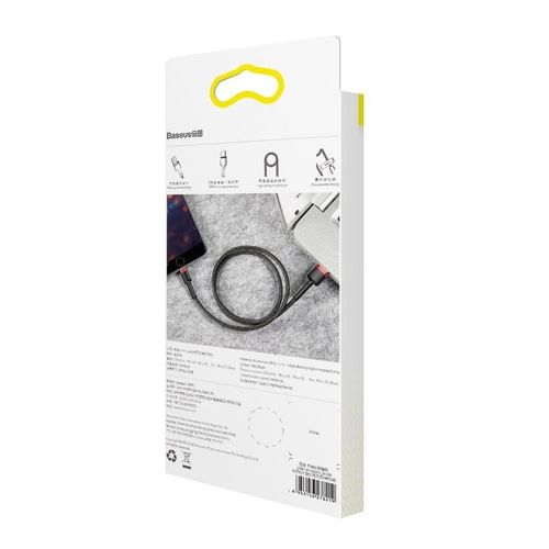 Kabel Lightning USB Baseus Cafule 2,4A 1m (czarno-czerwony) na Arena.pl