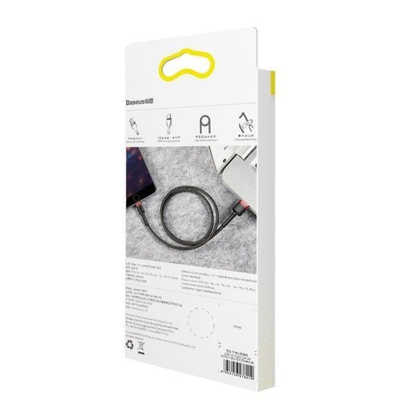 Kabel Lightning USB Baseus Cafule 2,4A 1m (czarno-czerwony) zdjęcie 10