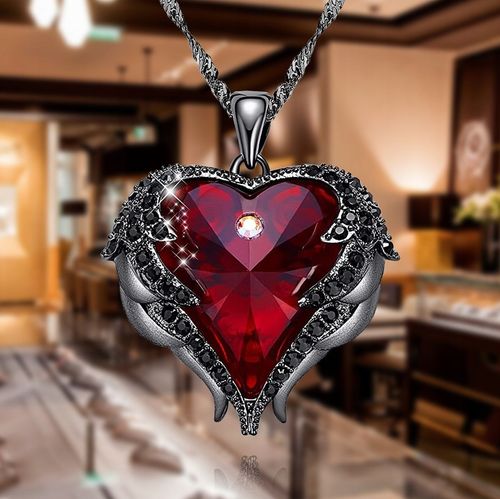 NASZYJNIK SREBRNY 925 SERCE ANIOŁA ŁAŃCUSZEK DAMSKI Z ZAWIESZKĄ SREBRO na Arena.pl