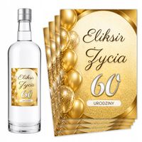 Naklejki na butelki Wódkę urodzinową na urodziny 18 20 30 40 50 60 70 -8szt