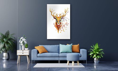 OBRAZ NA PŁÓTNIE 025 Geometryczny jeleń 20x30cm na Arena.pl