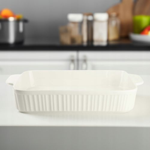 NACZYNIE PORCELANOWE BRYTFANKA DO ZAPIEKANIA MIĘSA RYBY PÓŁMISEK 2L BIAŁA na Arena.pl