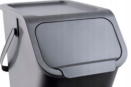 Kosz na Śmieci Odpady Łazienkowy Pojemnik do Segregacji Odpadów Czarny 25L na Arena.pl