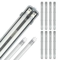 Zestaw 8x oprawa hermetyczna AQUA M 2x120+16x LED T8 18W neutralna
