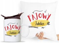 Zestaw Poduszka + Kubek Dla Jubilera Prezent Z Nadrukiem Ze Zdjęciem