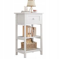 STOLIK NOCNY BOCZNY DREWNIANY Z SZUFLADĄ 2 PÓŁKAMI LOFT NOWOCZESNY