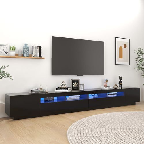 Szafka pod TV z oświetleniem LED, czarna, 300x35x40 cm na Arena.pl