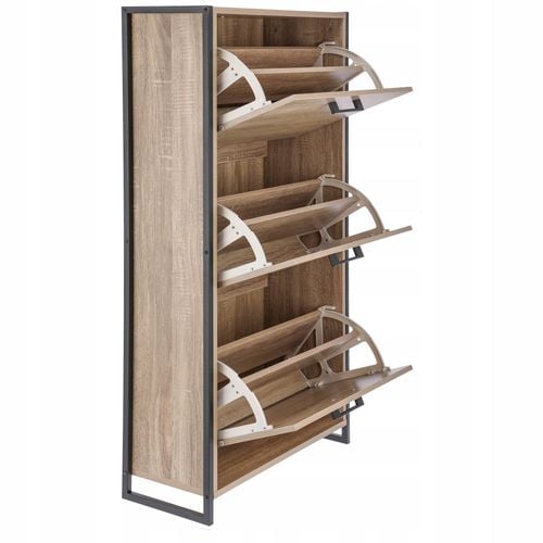 szafka na buty regał 3 komory obuwie komoda pojemna do przedpokoju loft na Arena.pl