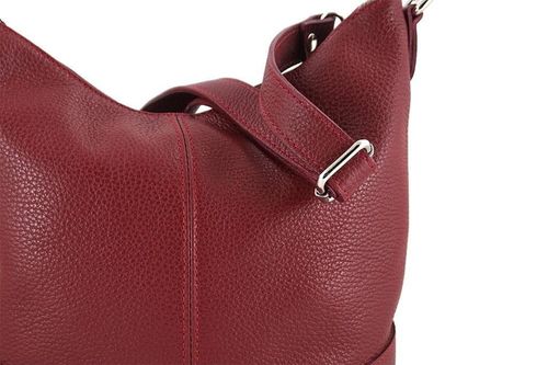 Modna torebka włoska skórzana - Bordowa na Arena.pl