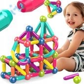 Magnetyczne Klocki Konstrukcyjne Edukacyjne Duży Zestaw 120 el. Sticks
