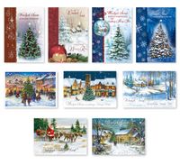 Tanie Kartki Świąteczne z brokatem, bez życzeń zestaw 9 szt. firmowe Z3BBT