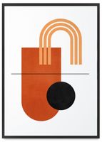 Plakat geometria boho styl 30x40 cm w czarnej ramie