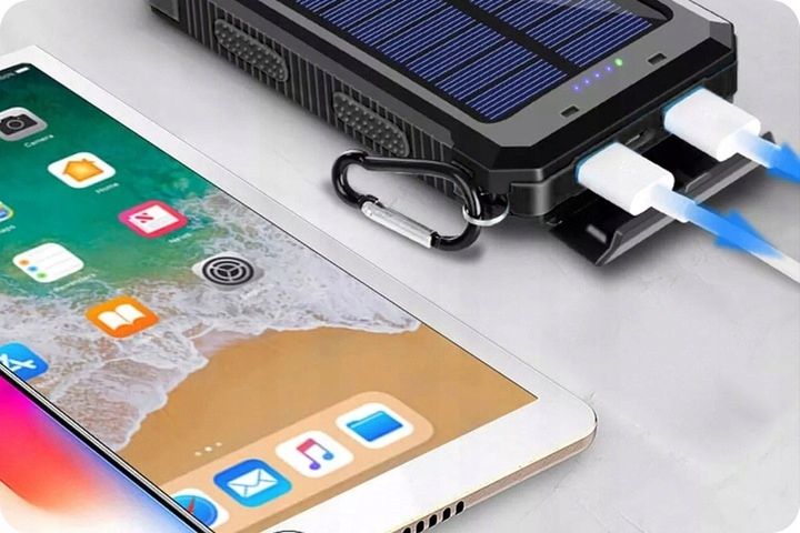 SOLARNY POWER BANK 20000mAh 2x USB LATARKA zdjęcie 6