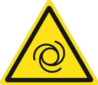 Znak Ostrzeżenie przed automatycznym uruchamianiem się grawerowana 10x10 cm