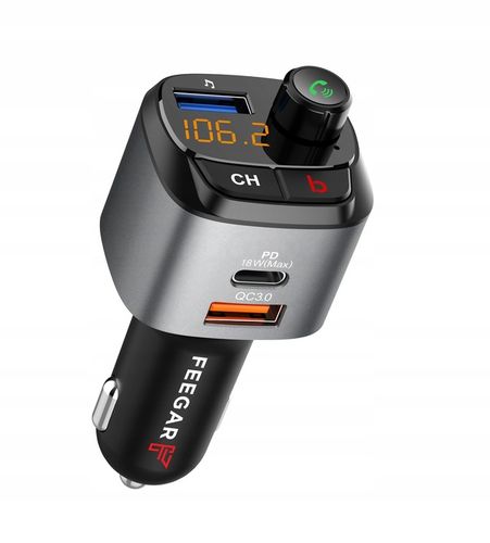 FEEGAR Transmiter FM Zestaw głośnomówiący BT QC4.0 na Arena.pl