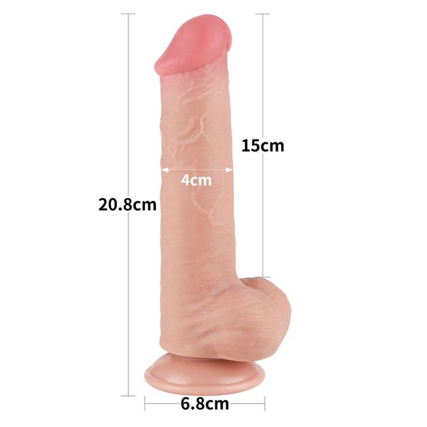 8'' Sliding Skin Dual Layer Dong Flesh zdjęcie 2