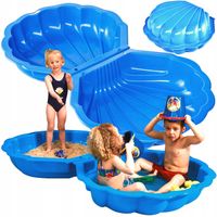 DUŻA PIASKOWNICA BASEN Maxi zamykana muszelka plastikowa z pokrywa XXL 2w1