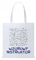Torba Biała Eco Shopper Dla Instruktora Prezent Z Nadrukiem Ze Zdjęciem