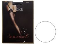 Pończochy do pasa z pionowym szwem Fiore White 3