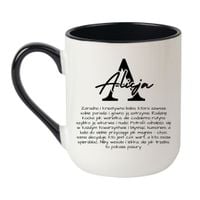 KUBEK Z IMIENIEM "ALICJA" Wzór - Elegant Coffee Czarny 330 ml