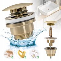 Korek Umywalkowy KLIK-KLAK Szczotkowany Złoty Antyczny Szczotkowany