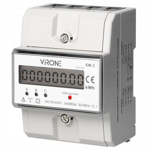 Licznik Energii 3 Fazowy Podlicznik Prądu Trójfazowy 80A na Arena.pl
