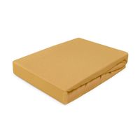 Prześcieradło z gumką 200x220 jersey 100% BAWEŁNA musztardowy