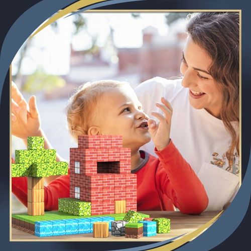 KLOCKI MAGNETYCZNE Sześciany Dla dzieci 1 ludzik 100 klocków na Arena.pl