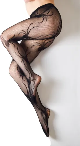 kix'ies rajstopy damskie spider mesh czarne rozmiar b wzor pająka na Arena.pl