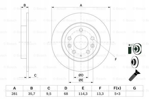 TARCZA HAM TYL 281X10 P BOSCH na Arena.pl
