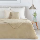 Koc flano 150x200 cm baranek TEDY jasnobeżowy miękki i ciepły stylowy