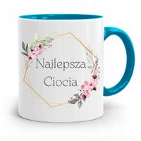 Kubek Błękitny Prezent Dla Cioci Najlepsza Ciocia Z Nadrukiem Ze Zdjęciem