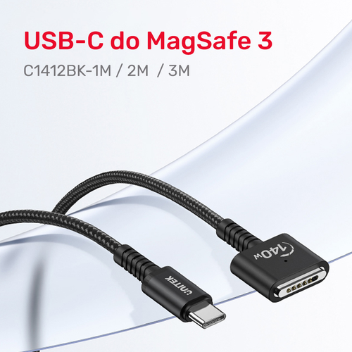 Unitek Kabel zasilający USB-C - MagSafe 3 140W 1 m na Arena.pl