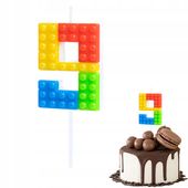 ŚWIECZKA URODZINOWA LEGO CYFERKA 9 KOLOROWA NA IMPREZĘ URODZINOWĄ