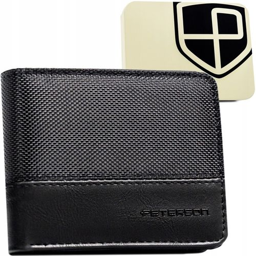 Portfel Peterson męski mały na suwak slim z ochroną kart RFID kompaktowy na Arena.pl