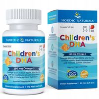 Nordic Naturals Children's DHA 250mg 90 kaps truskawkowych Dla dzieci