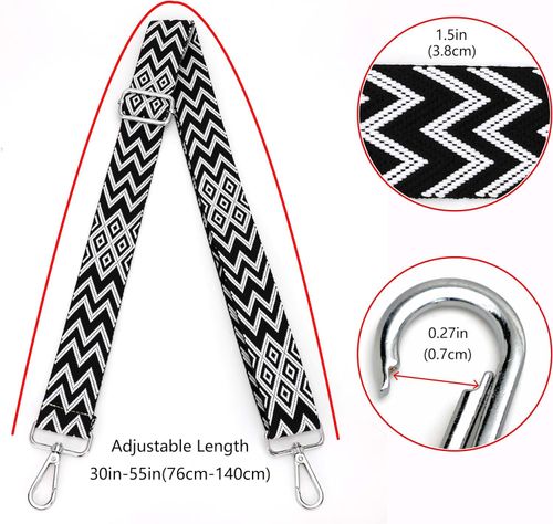 Pasek oo Torebki Regulowany Odpinany Czarno-Biały na Arena.pl