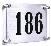 Tabliczka ADRESOWA twój numer 30x20 dibond plexi + DYSTANSE montażowe