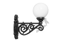 KINKIET G15 ŚLIMAK W GÓRĘ Z KULĄ SZKLANĄ ŻELIWNA LAMPA OGRODOWA RETRO ELEGANCKA DO OGRODU ZEWNĘTRZNA