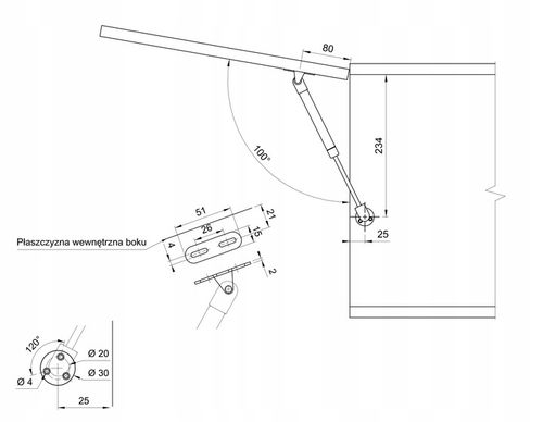 6 x ZESTAW - REJS SIŁOWNIK MEBLOWY PODNOŚNIK GAZOWY DO MEBLI 100N + na Arena.pl