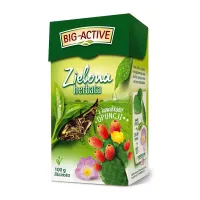 BIG-ACTIVE HERBATA ZIELONA 100G LIŚCIASTA Z OPUNCJĄ