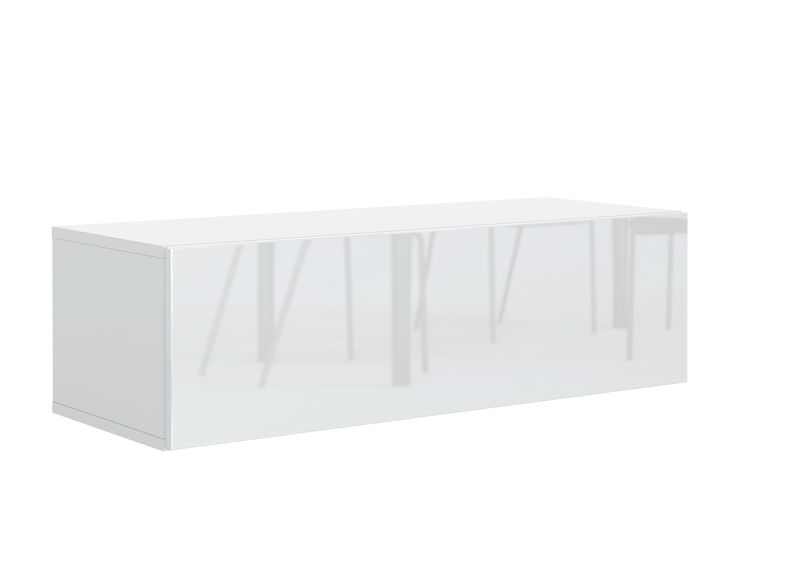SZAFKA RTV WISZĄCA 100 CM BIAŁA + FRONT POŁYSK zdjęcie 2