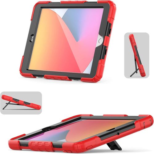 Etui do iPad 9/8/7 10.2" z Podstawką i Miejscem na Rysik Czerwone na Arena.pl