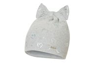 Broel UMELIA czapka dla dziewczynki kokardka jasny szary 42-44
