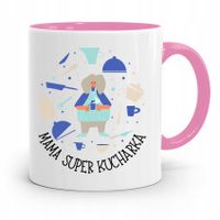 Kubek Różowy Prezent Dla Mamy Mama Super Kucharka Z Nadrukiem Ze Zdjęciem