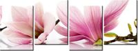 45CM 120 OBRAZ 4 ELEM RÓŻOWE MAGNOLIE ŚCIENNY