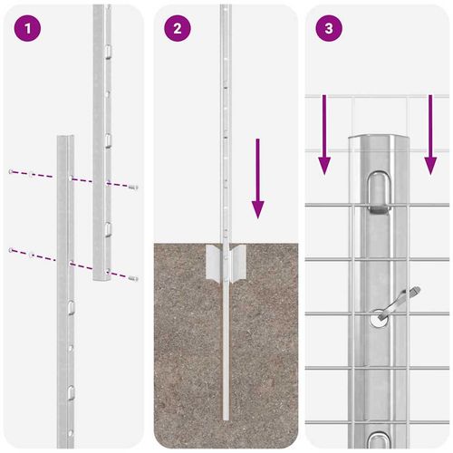 Ogrodzenie z słupkami Srebrny 1.5 x 50 m Stal na Arena.pl