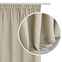 Zasłona gotowa na taśmie HOLD 140x270 zaciemniająca blackout beżowa